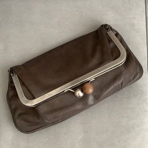 Kiss Lock Style Leather clutch